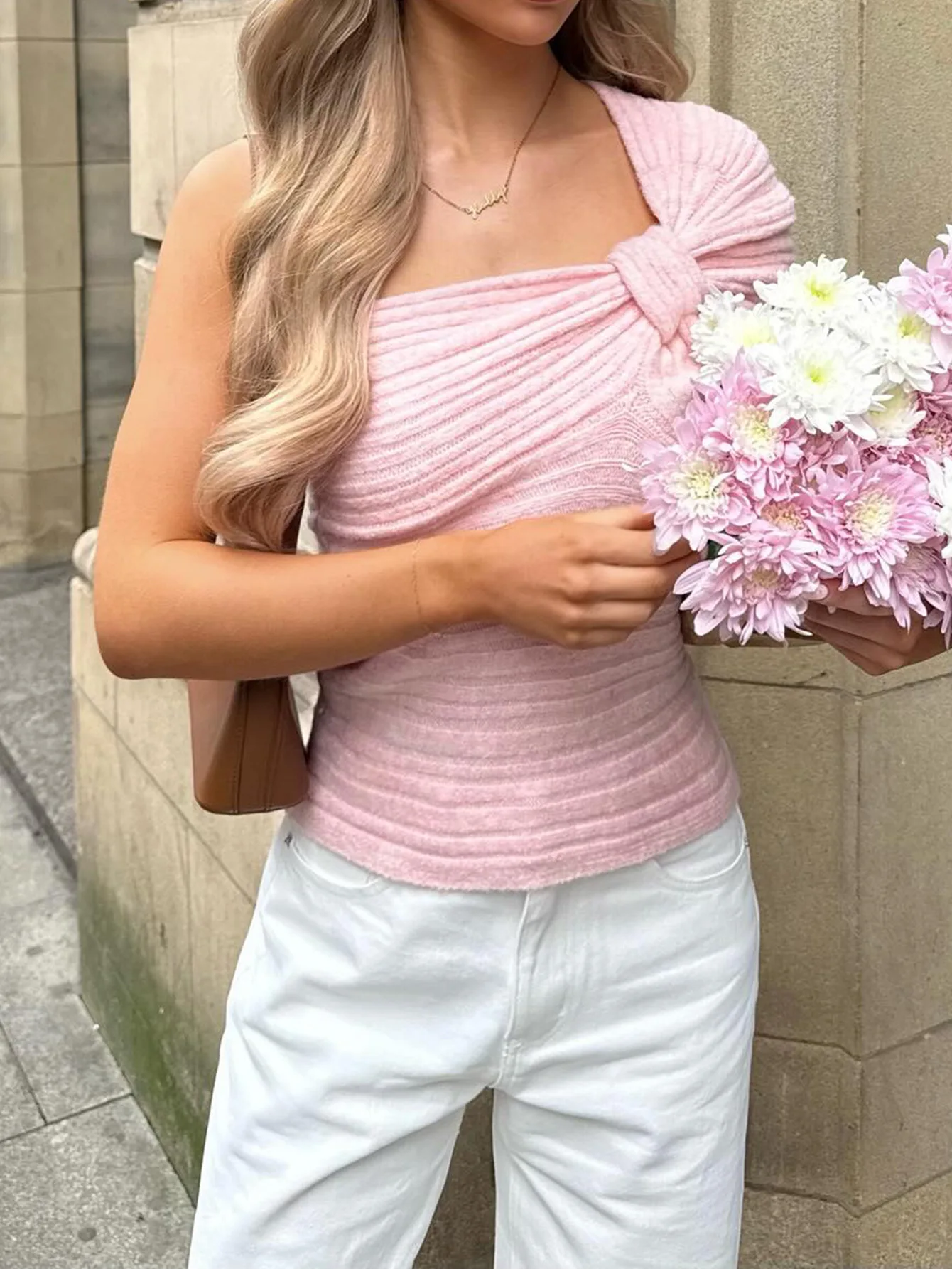 

Simple and Elegant Strapless Suspender Women's Woolen Clothes Camisole Summer Personalized Street Female Fashion Tank Top