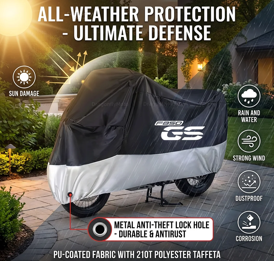 

For BMW F850GS ADVENTURE F850GS 2018-2022 2019 2020 All Season Motorcycle Cover Silver Black Waterproof Dustproof UV Protection