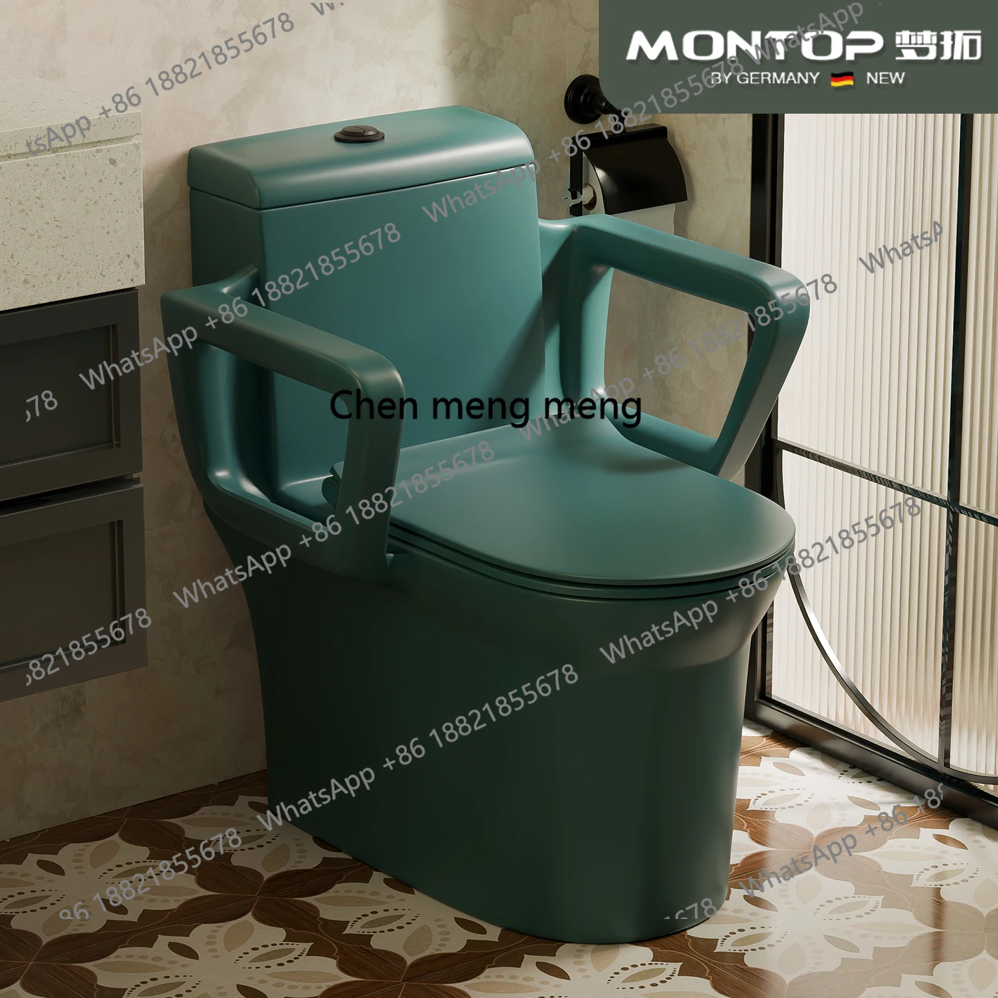 

MF американский темно-зеленый подлокотник, туалет, бытовая ванная комната с подлокотником, сифонный туалет для пожилых беременных женщин и детей