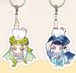 Game Genshin Impact Furina Focalors Nahida Cute Acrylic Figure keychain Keyring Collection Model Gifts