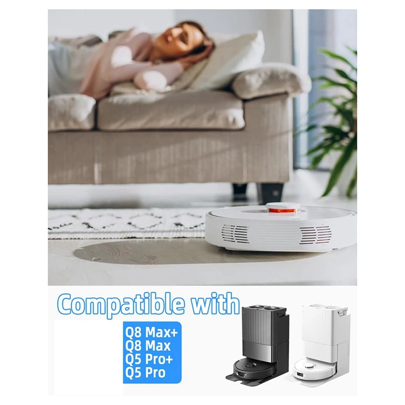 Spare Parts Parts Set For Roborock Q8 Max+/Q8 Max/Q5 Pro+/Q5 Pro Robot Vacuum Cleaner,Main Brushe,HEPA Filters,Wipes,Side Brushe