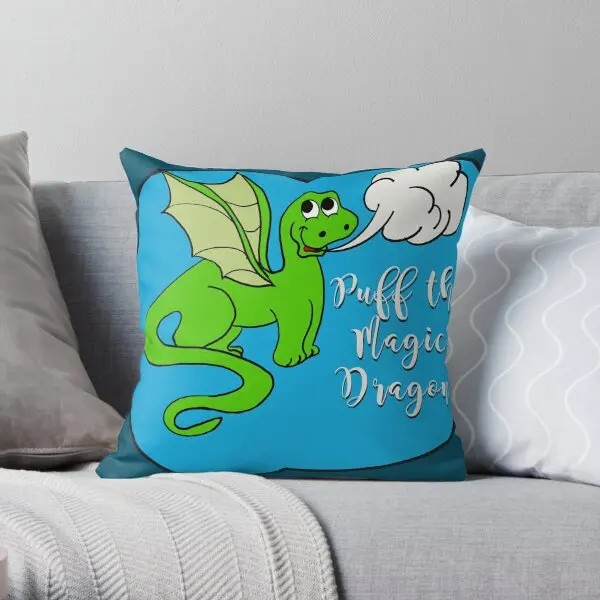 Puff The Magic Dragon  Printing Throw Pillow Cover Home Office Decorative Throw Decor Bed Bedroom Pillows not include One Side