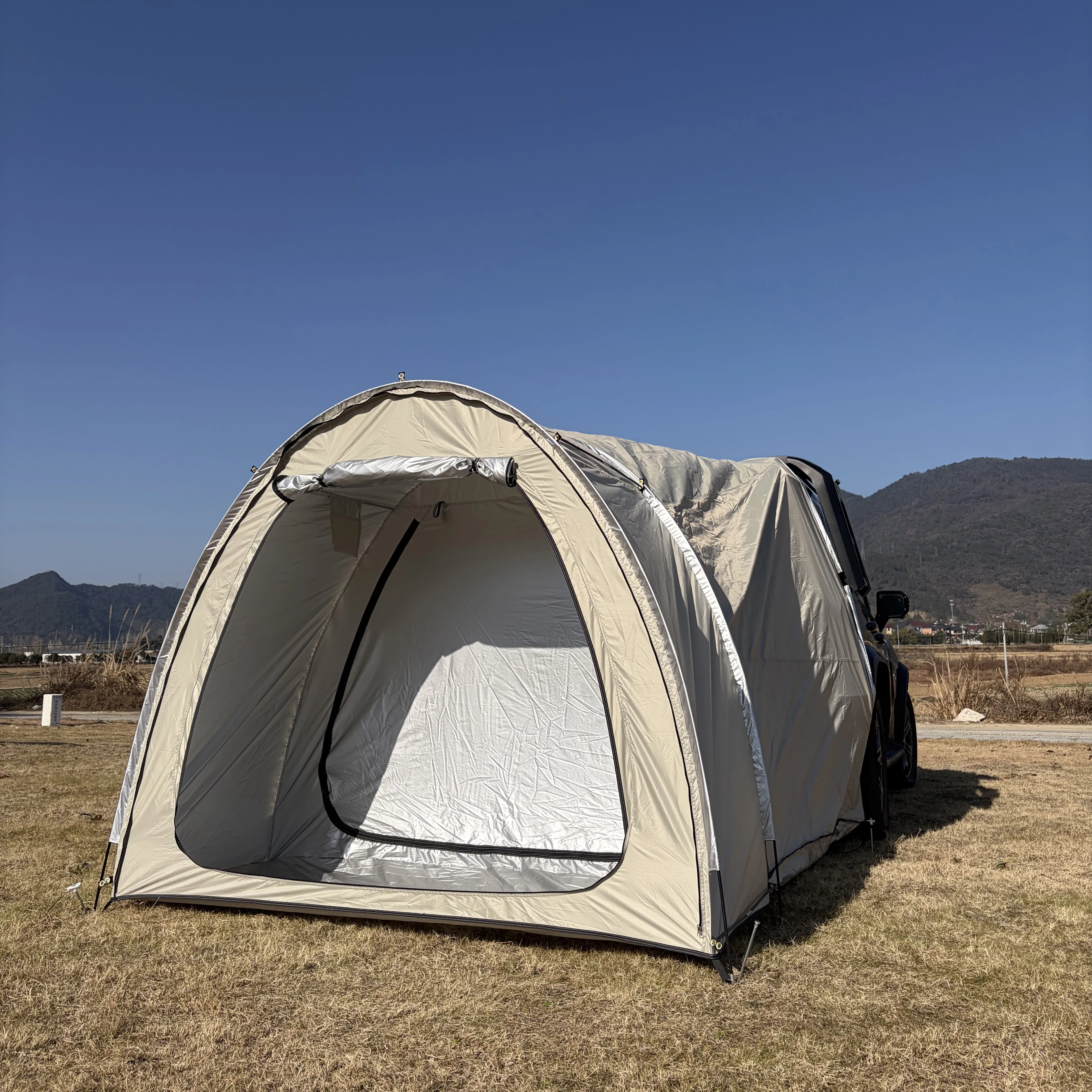 

Universal SUV Camping Tent,2 Person Car Tent for Family, Waterproof & Windproof for Car Camping, Camping Tents with Storage Bag