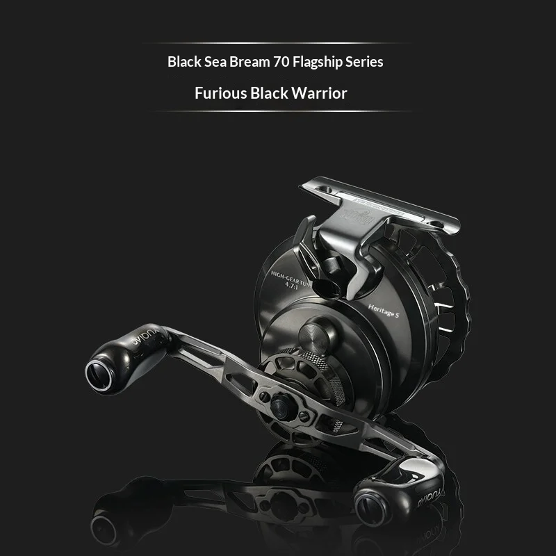 Yuqiao Chuancheng S Black Porgy Sea Raft Fishing Reel Full Metal Saltwater Resistant High Gear Ratio 70 Spool For Anglers