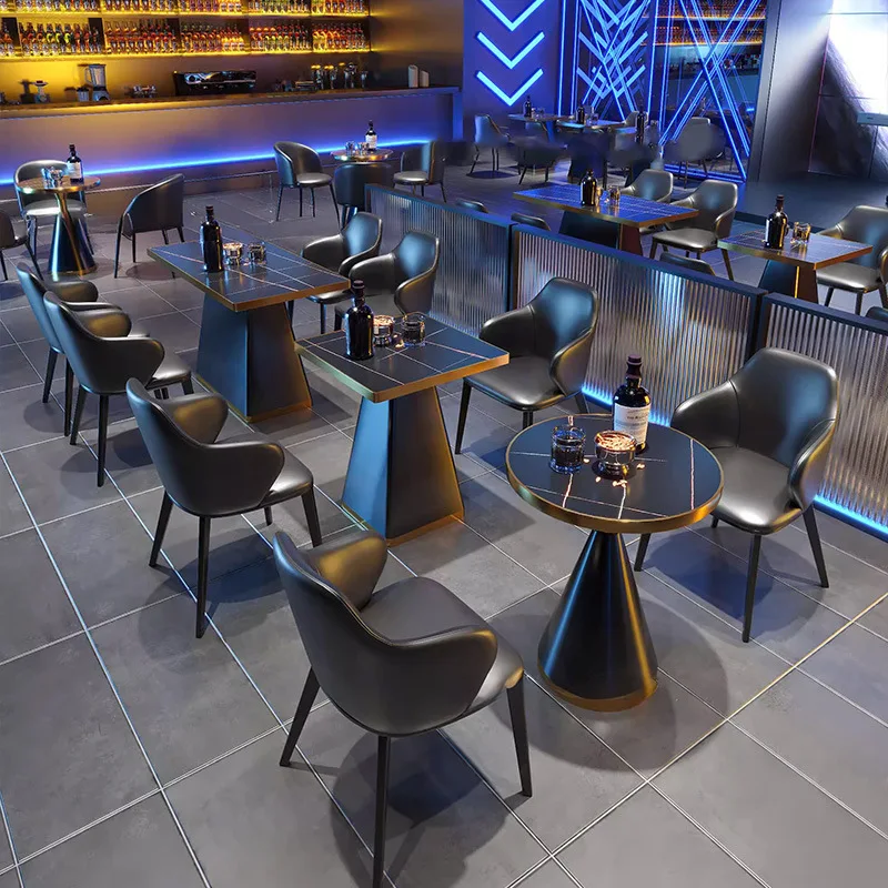 Wholesale Price Commercial Glow Bar Furniture Set Customized Leather Sofa Booth Nightclub Karaoke Lounge Dining Table and Chairs