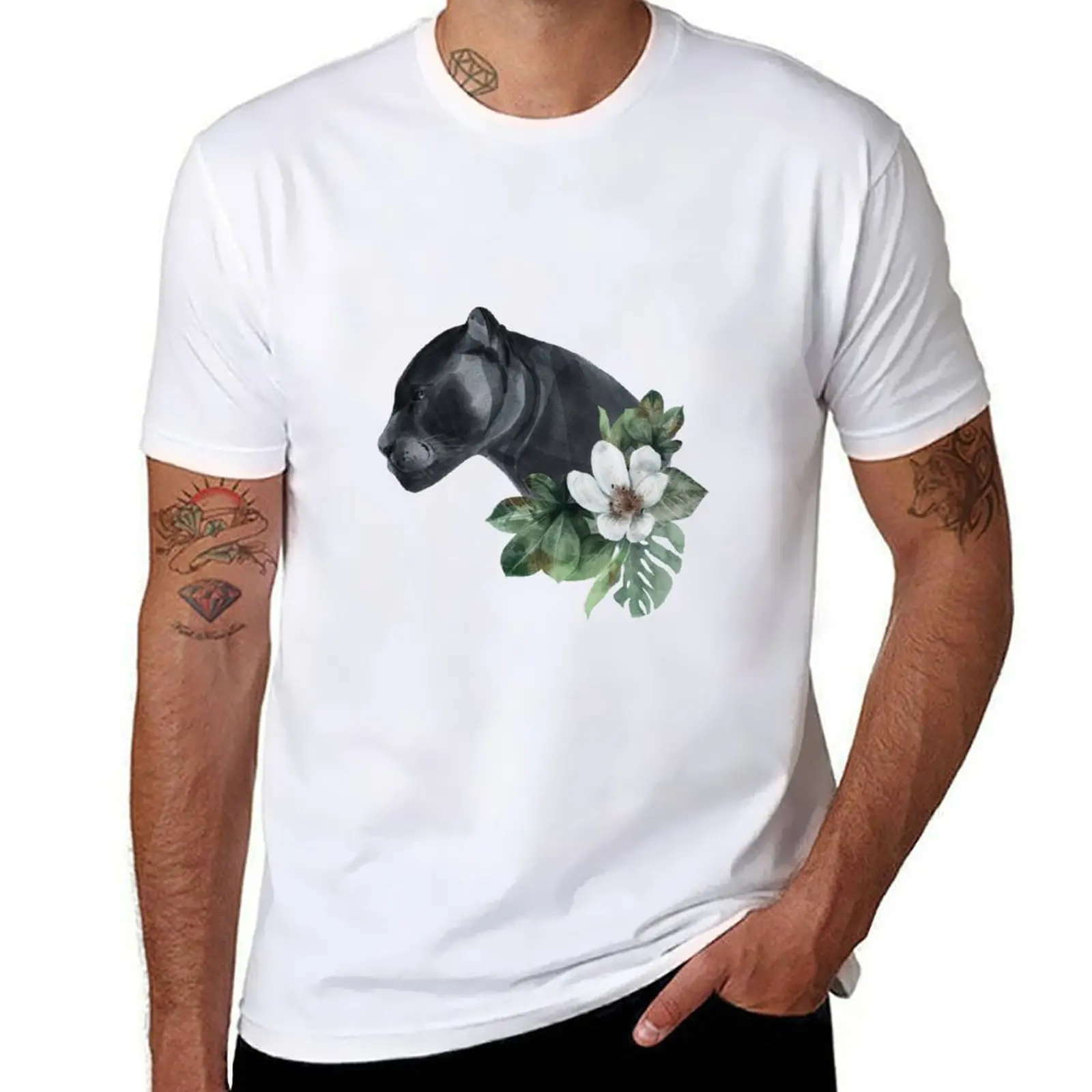 

t man T-Shirt shirt funny cotton pack t t Panther shirt Beautiful cotton luxury Watercolor shirts