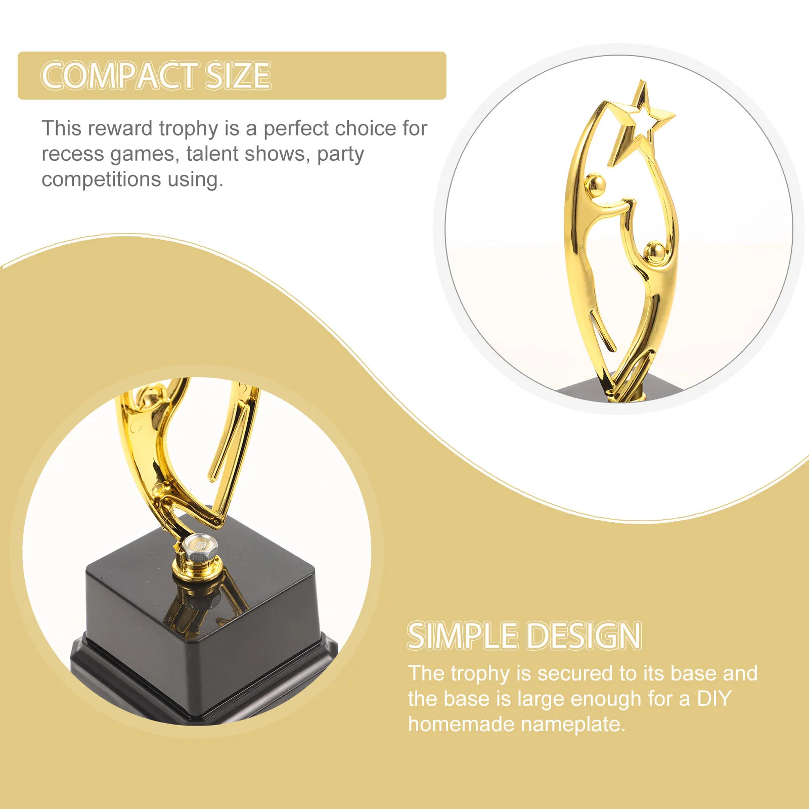 

Children Trophy Mini Model Trophies Kids Party Abs Winner Award Durable ABS Smooth No Burr DIY Nameplate Game Prize Talent Show