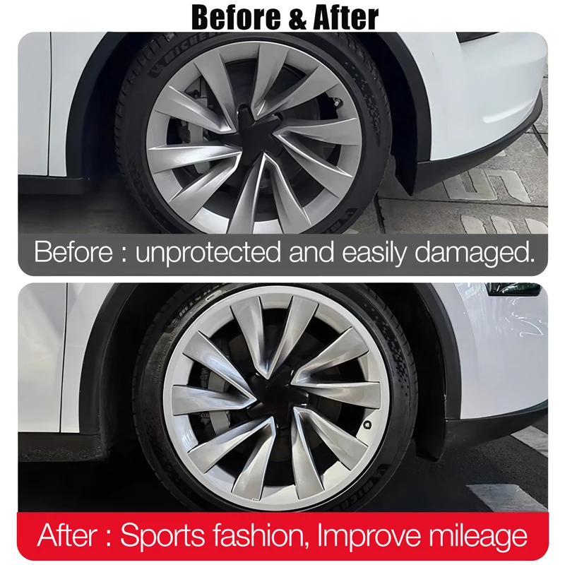 ل تسلا نموذج Y العرعر 2025 20 بوصة محور عجلات حماية حلقة التصحيح حماة اللولب 2.0 عجلة الحرس غطاء ABS السيارات الخارجي #3