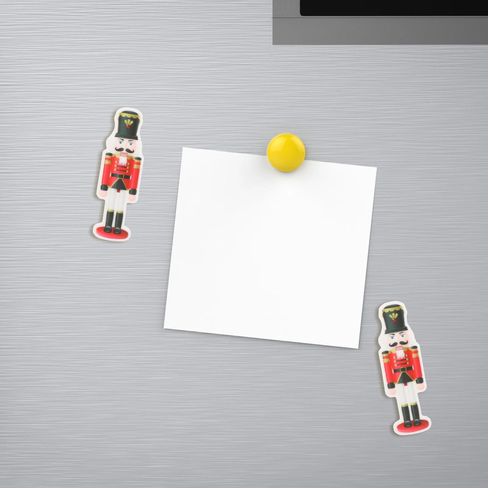 

10Pcs Nutcracker Soldier Refrigerator Stickers Festive Home Decor Reusable Adhesive for Metal Surfaces Holiday Season