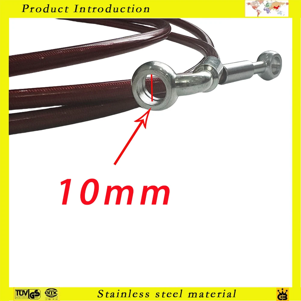 

Motorcycle Dirt Bike Braided Steel Hydraulic Reinforce Brake line Clutch Oil Hose line Tube Pipe 10cmTo 500cm Universal Fit MX