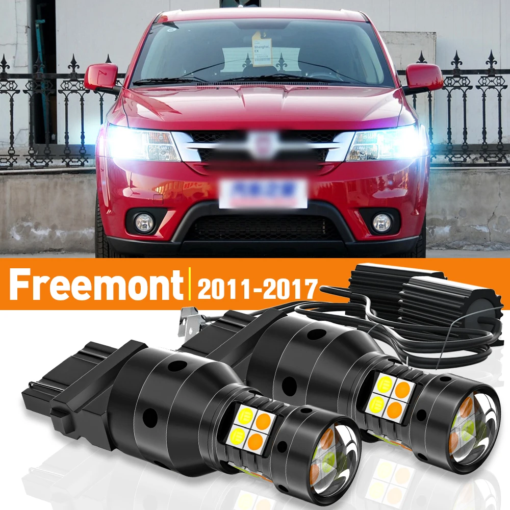 

2x LED Dual Mode Turn Signal+Daytime Running Light DRL For Fiat Freemont 2011-2017 2012 2013 2014 2015 2016 Accessories Canbus