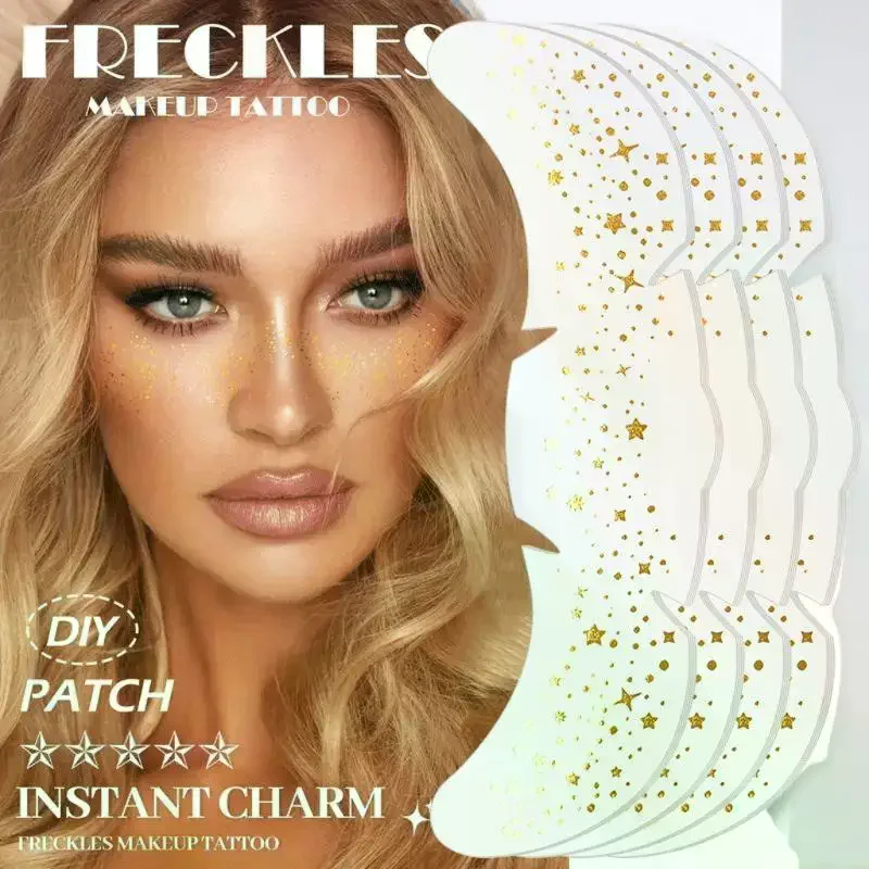 

Hot Rose Gold Freckles Temporary Tattoo Stickers Hot Stamping Freckles Makeup Patches Face Makeup