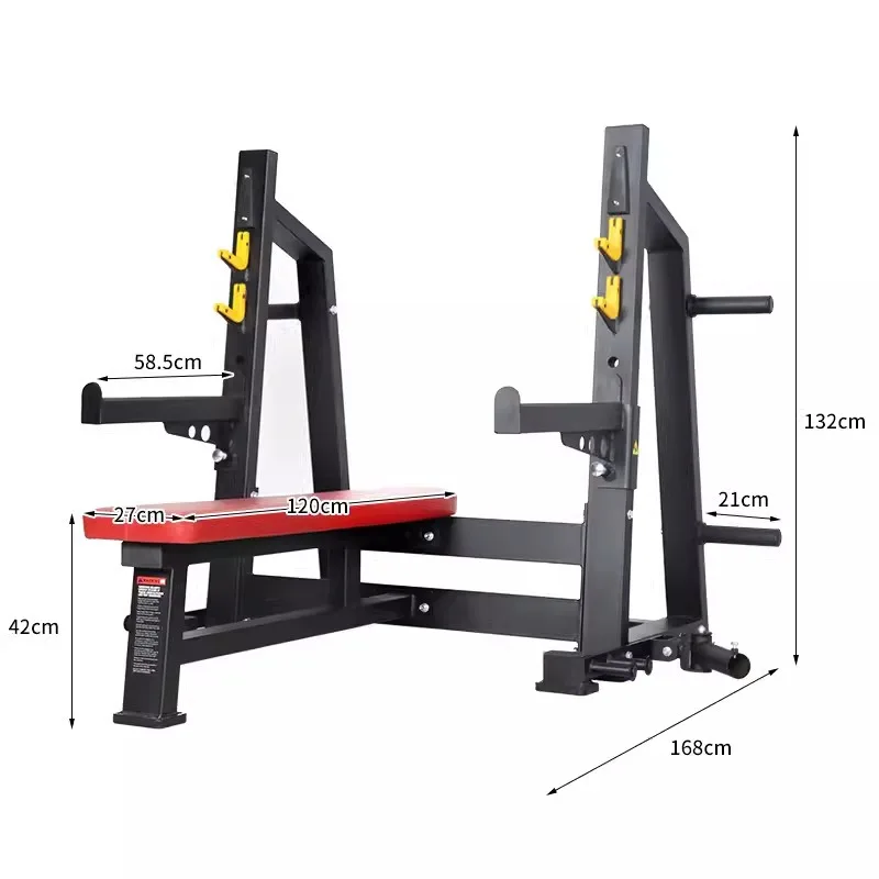 Gym Weight Bench Square-tube Bench Press Rack Bare Unit Barbell Not Included Multi-purpose Powerlifting Barbell Rack