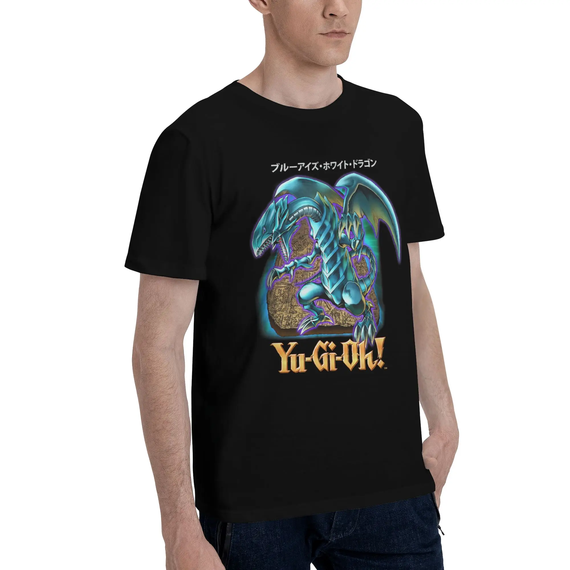 Blue Eyes White Dragon Gaming Graphic Graphic 100% Cotton T-Shirt Yu-Gi-Oh Tees Tops For Men
