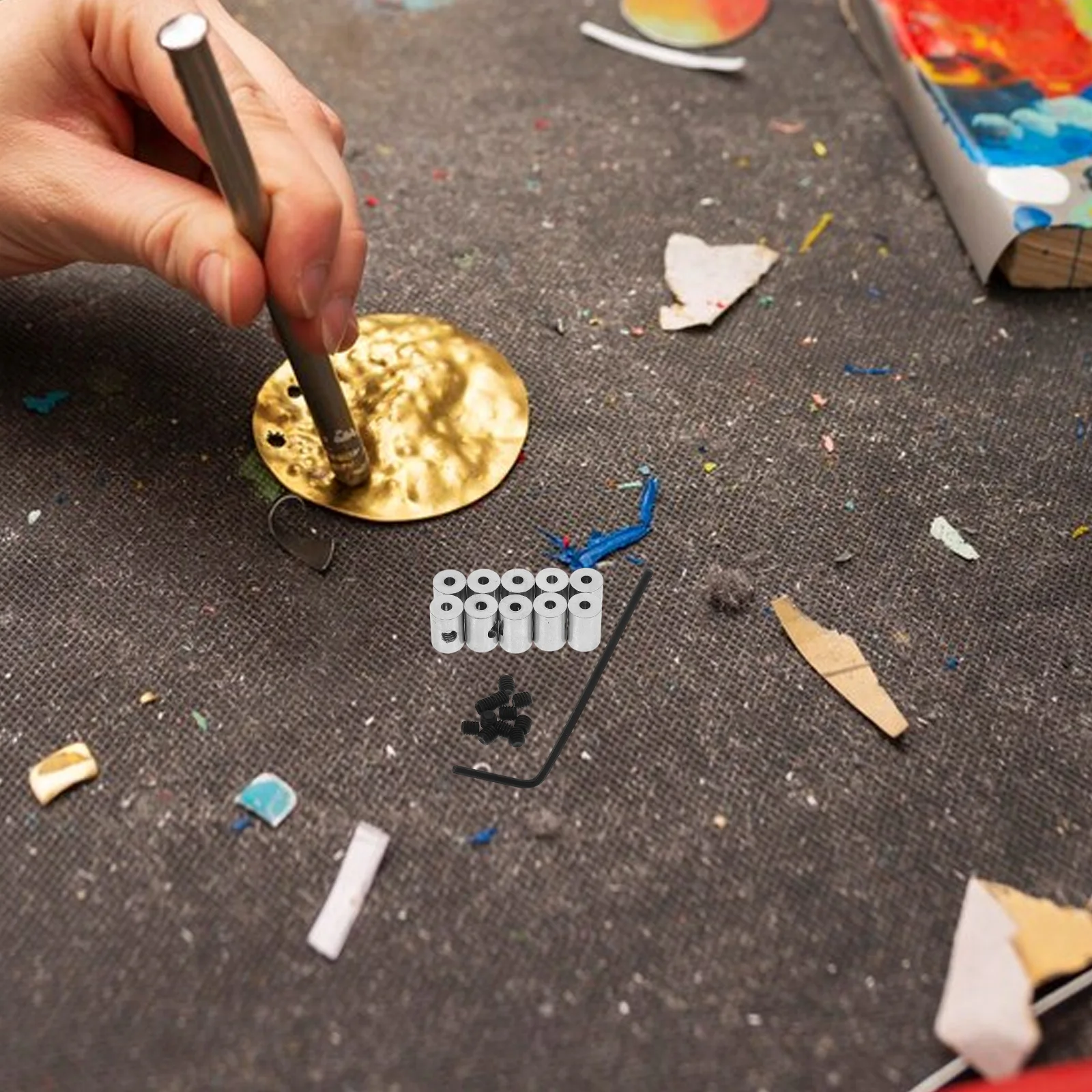 

10Pcs Locking Pin Backs Badge Accessories Set Secure Enamel Pins Lapel Pins Multipurpose Clamp Locking Screw Wrench