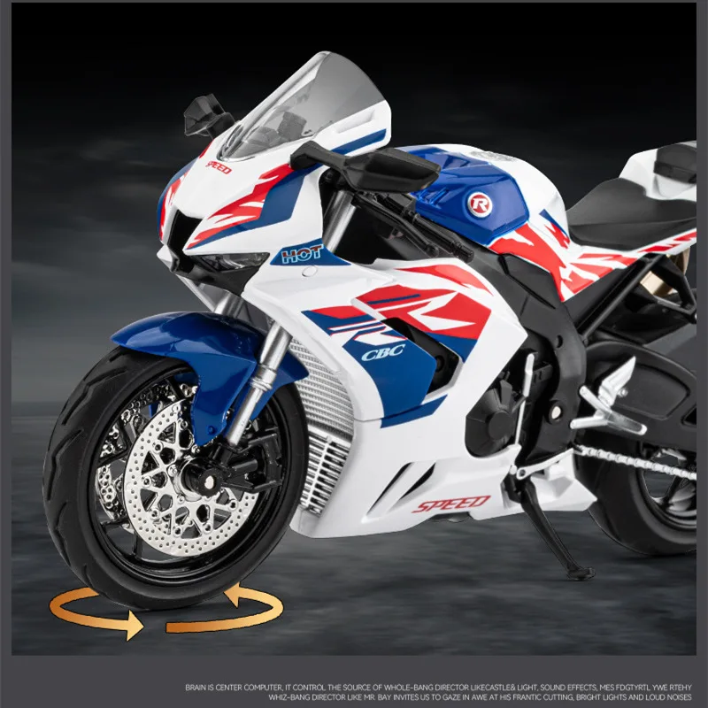 Fire Blade Alloy Racing Motorcycle Model, Honda CBR 1000RR-R, Diecast Metal, Esportes, Brinquedo de coleção, Presente para crianças, 1:12