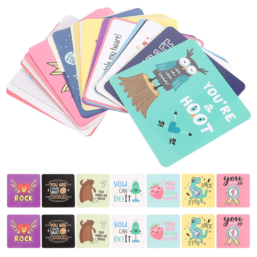 

Ланч-бокс, карты, детские вдохновляющие заметки, милые поощрительные аксессуары для бенто, мультяшный позитивный мини-носит, детский ланч-бокс