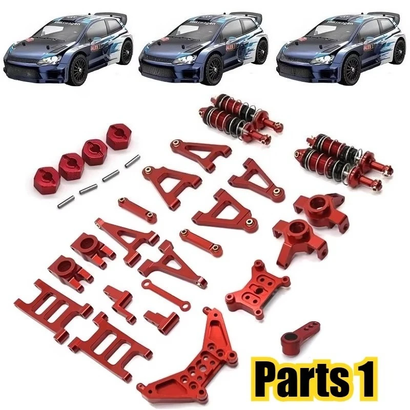 MJX 1/14 14304 RC Car Parts Car Upgrade OP Modification Metal Parts Shock Absorder Steering Pull Rod Swing Arm Wave Box Parts 1