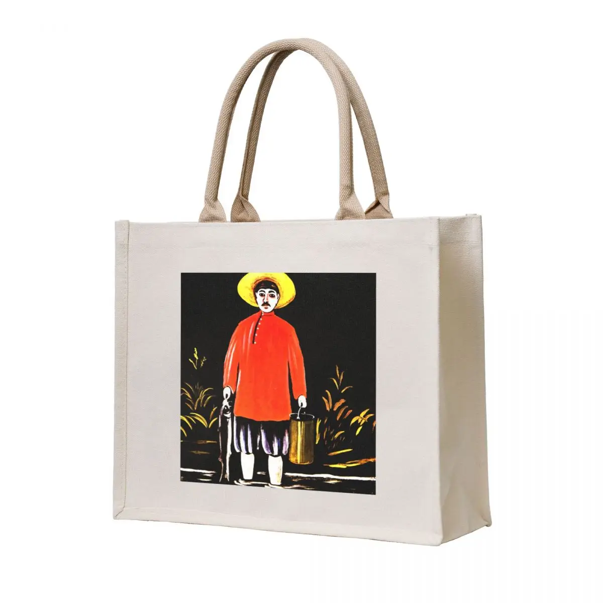 

Fisherman in a Red Shirt, Niko Pirosmani, 1908, Reproduction, Naive Art Tote Bag Women's tote bag shopper bags