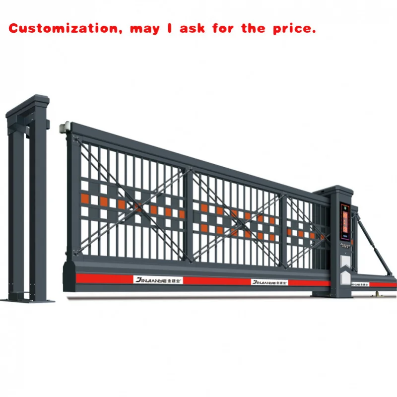 

custom.Courtyard School Fence Applications Cantilever Aluminum Alloy Linear Trackless Sliding Suspension Gate
