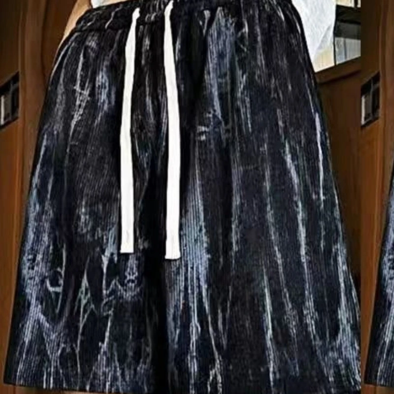 

Summer Men's Shorts Retro Thin Loose Casual Five Quarter Pants Plus Size Beach Pants