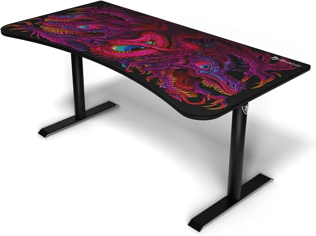 

Arozzi Arena Special Edition Ultrawide Curved Gaming and Office Desk with Full Surface Water Resistant Desk Mat Custom Monitor