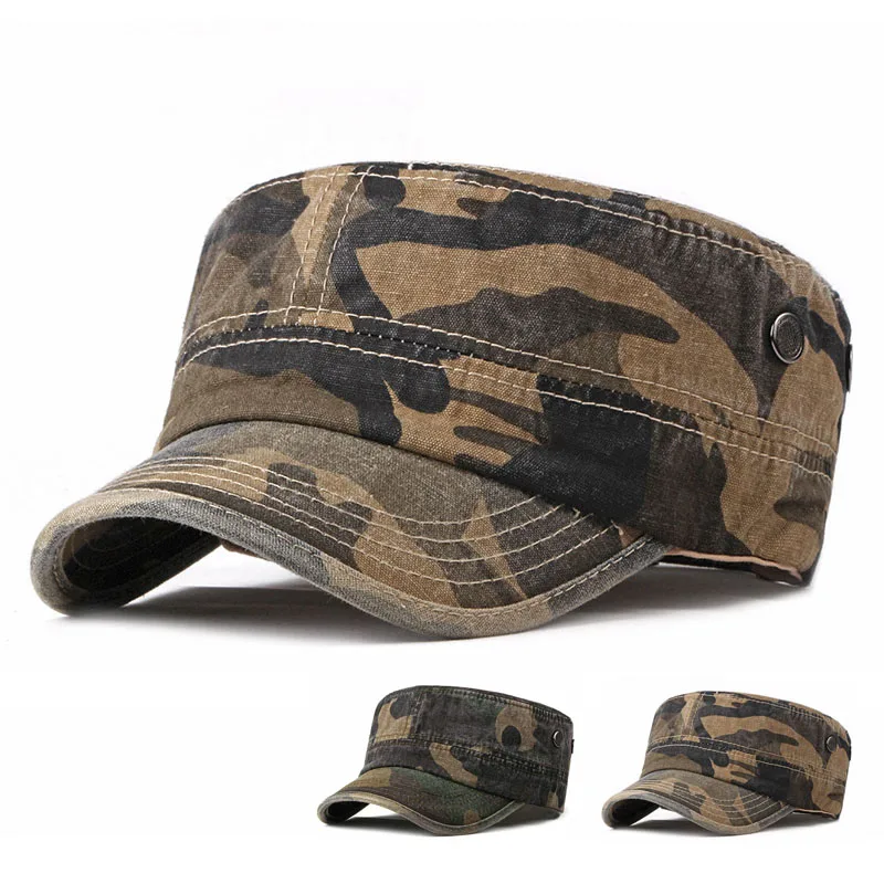 

Camouflage Male Flat top Baseball Cap Men's Caps Outdoor Sports Tactical Dad Hat Casual Hunting Hats Trucker Hats