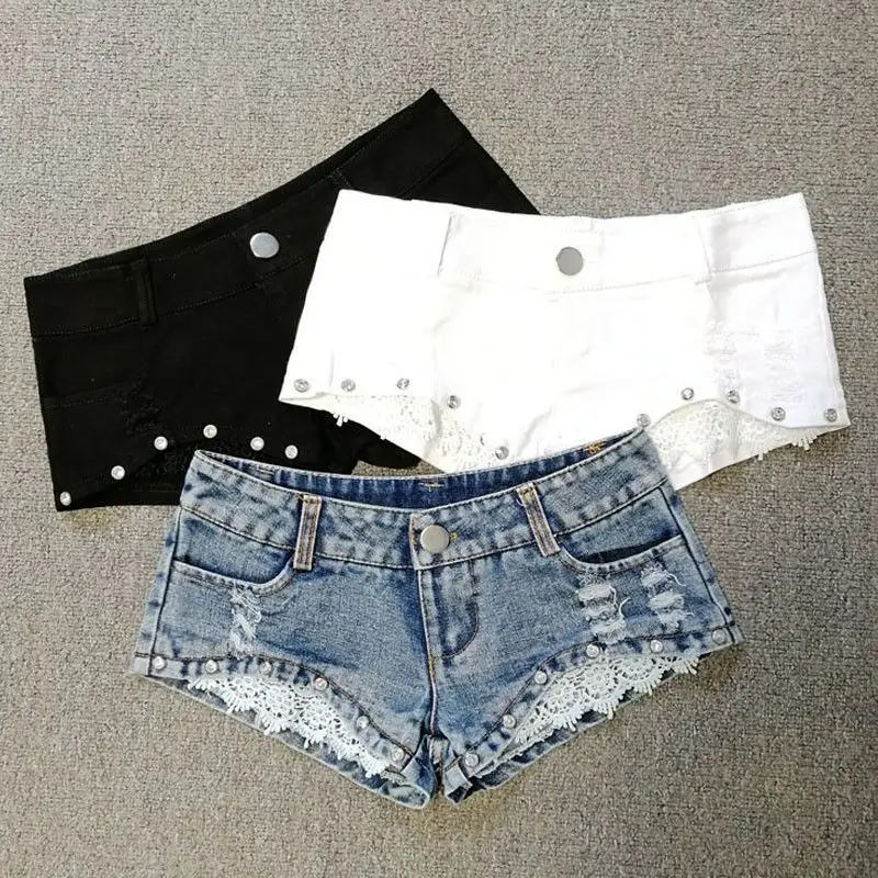 Sexy Tassel Low Rise Waist Hot Short Fashion Sexy Denim Booty Jeans Shorts Vintage Micro Mini Short Club Wear Women