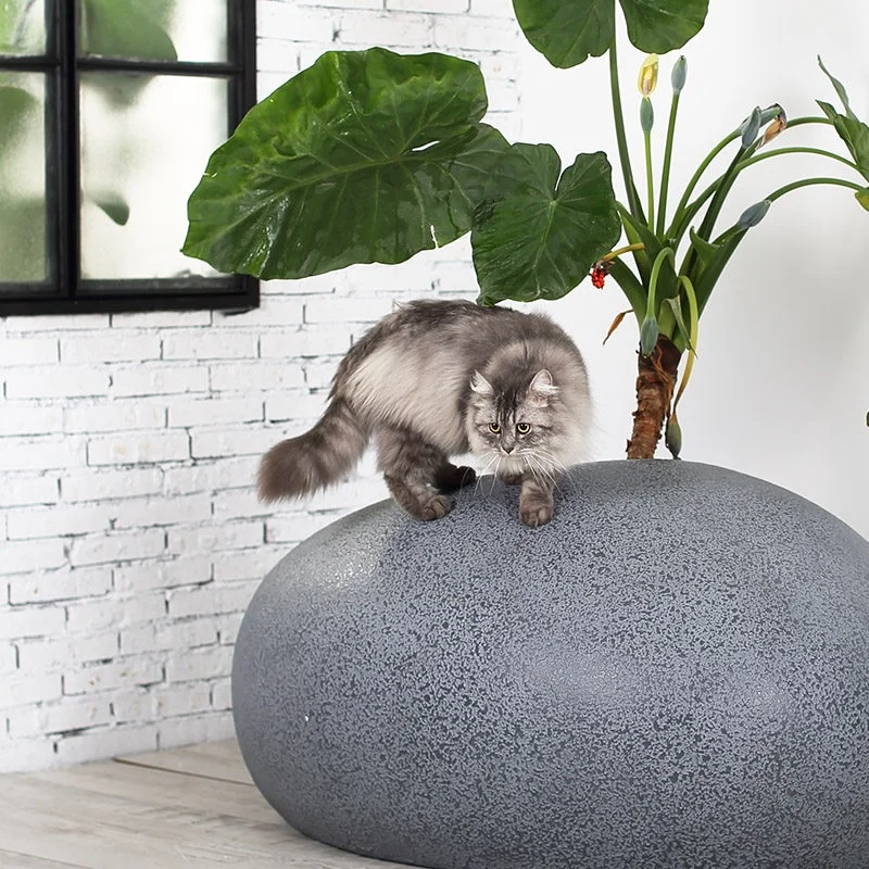 xx-Large Nordic Style Outdoor Flower Pot with Pebble Combination Shaped Design for Potted Plants and Vase Floor Use