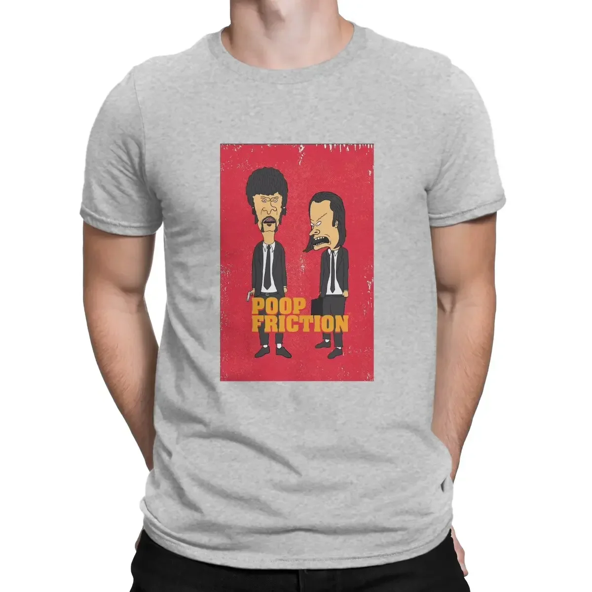 custom Beavis and Butthead Newest TShirt for Men Poop Friction Round Collar Basic T Shirt Personalize Birthday Gifts Streetwear image 4