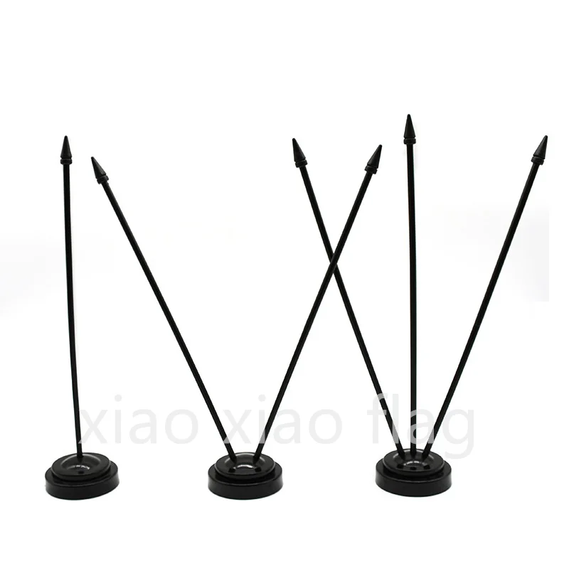 Wholesale And Retail Black  Plastic Table Flag Pole With 14 * 21cm Small Flag