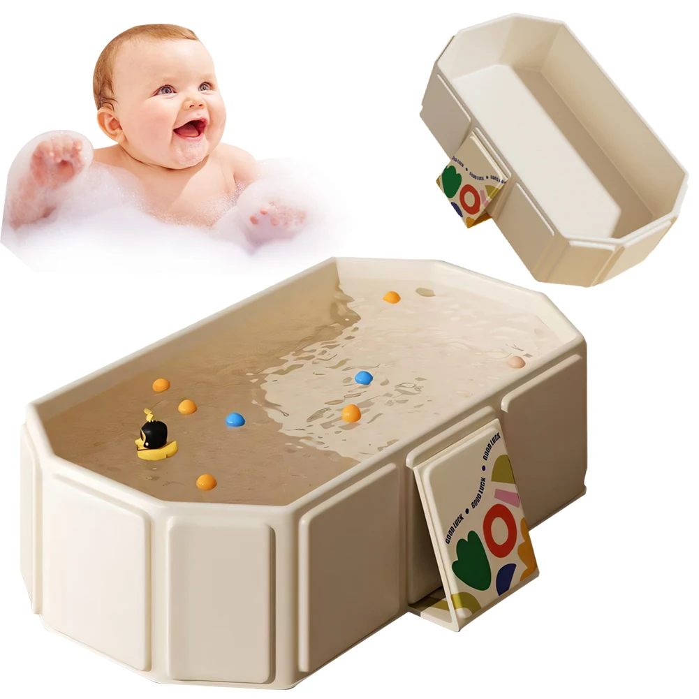 

Baby Bath Tub for Infants To Toddlers with Drain Outlet Infant Tub Toddler Bathtub Shower Basin