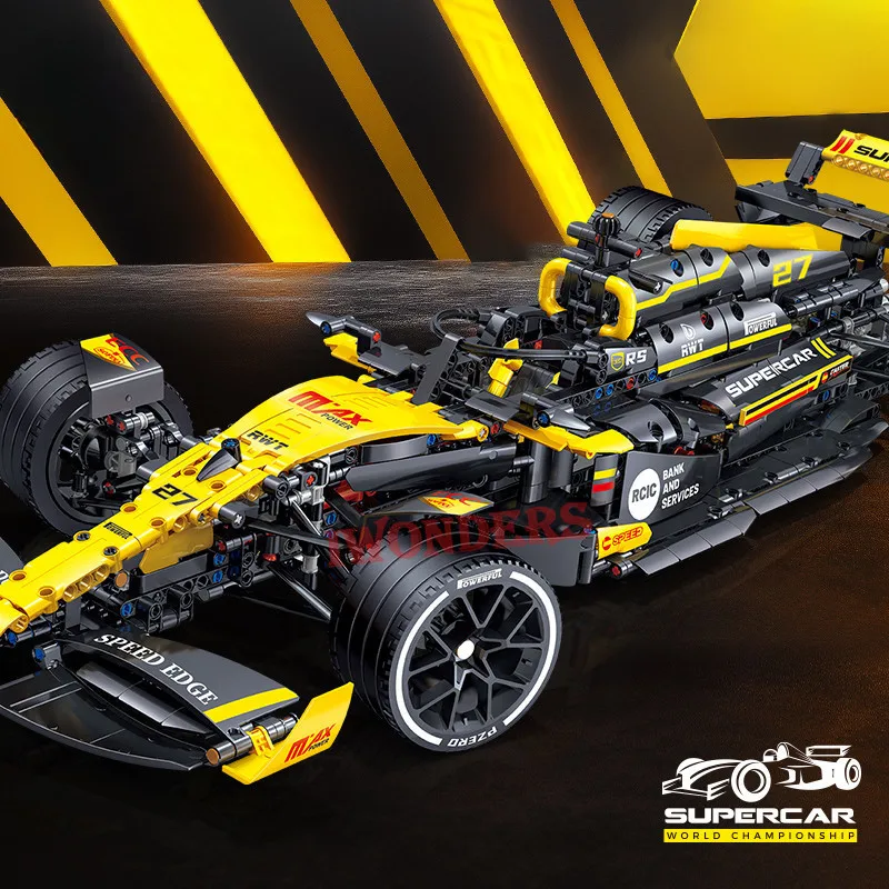 Technic Race Cars 1:8 Renault F1 Supercar Building Blocks Remote Control Building Blocks Model 1650 PCS Boys Toys Gifts