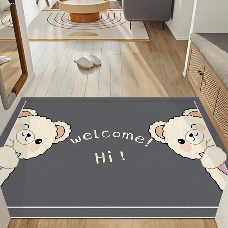 

PVC Leather Door Mat Home Kitchen Oil-proof Non-slip Carpet Modern Living Room Decoration Carpets Large Area Balcony Lounge Rug