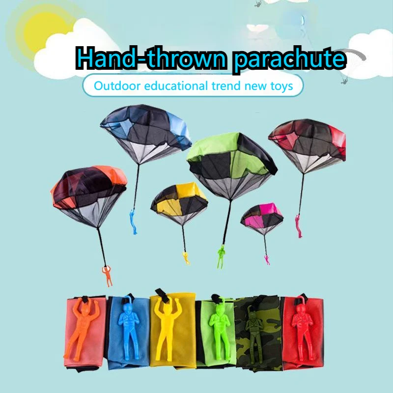 Hot Selling Hand Throwing Mini Soldier Color Parachute Kids Outdoor Toy Educational Games Flying Parachute Sports Kids Toys Gift