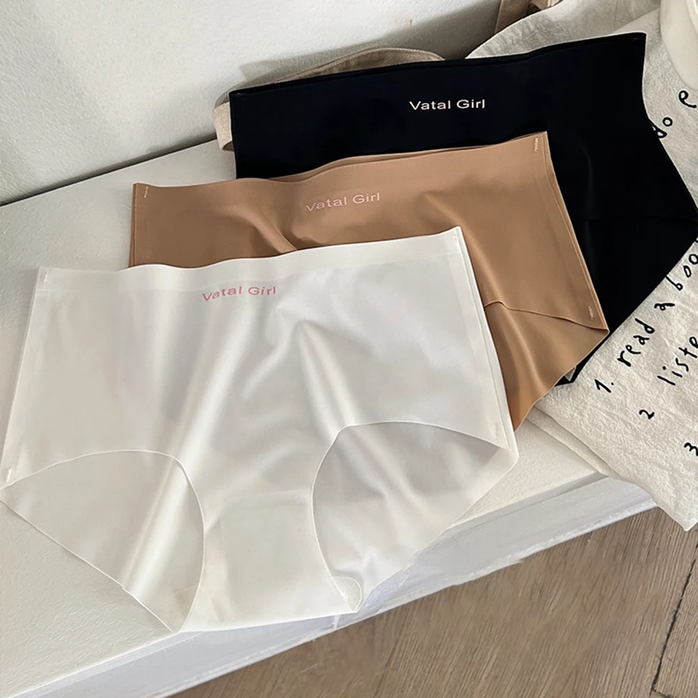 

Female Sexy Lingerie Non Marking Silk Skin Friendly Nude Sports Triangle Pants Underwear Women's Panties Ultra-Thin Underpants