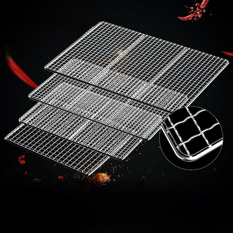 Thickened 304 Stainless Steel Barbecue Net Sheet Rectangular Outdoor Barbecue Oven Grid BBQ Grill Rack for Indoor And Outdoor...