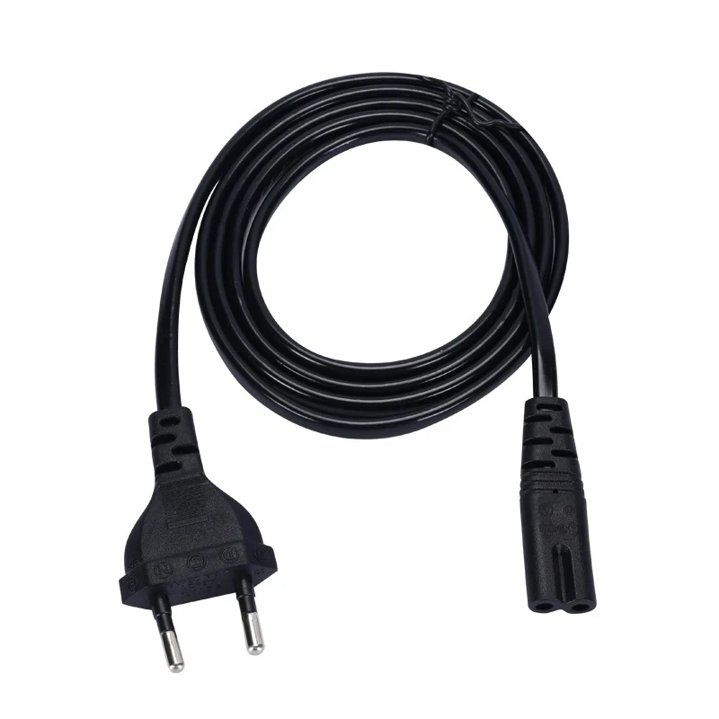 Cabo de Alimentação EU de 2 Pinos IEC320 C7, Cabo de Extensão para Carregador de Laptop Dell, Impressora Canon Epson, Alto-falante, PS4, XBOX One S