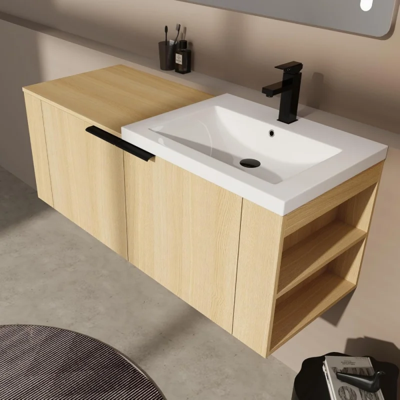 

Floating Vanity Bathroom, 48 Inch Bathroom Vanity With Sink, Wall Mounted Sink Vanities, Integrated Sink