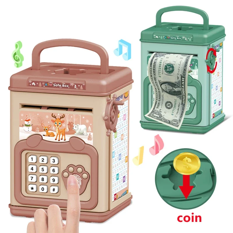 Beveilig Uw Geld Met Deze Leuke Muziekcartoon Vingerafdruk Wachtwoord Box - Perfect Voor Kinderen!