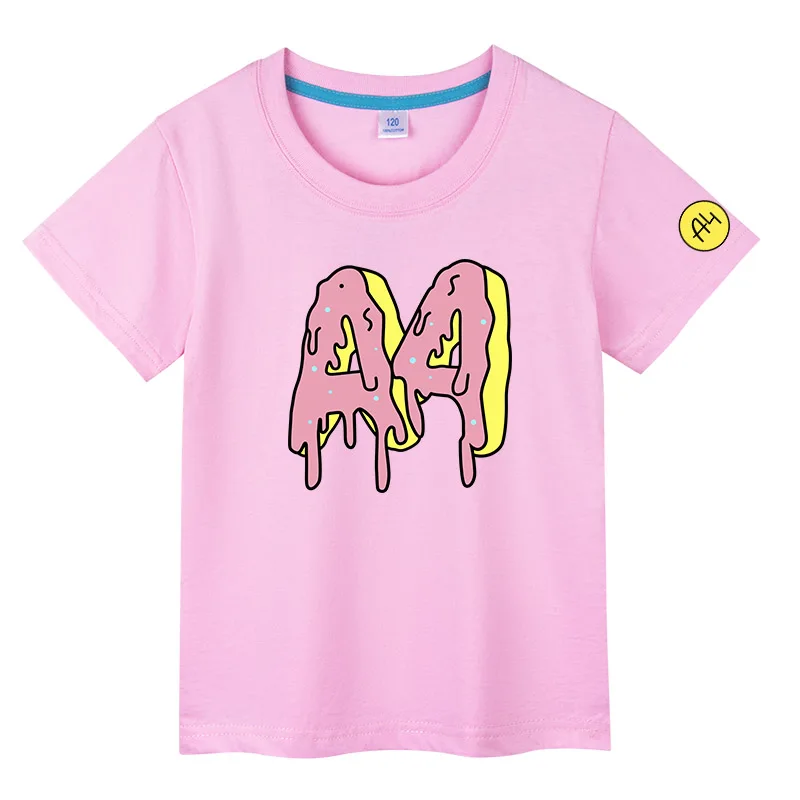 а4 мерч Boys Girl Short Sleeve T Shirts а4 мерч для детей 100% Cotton a4 Donuts Children\'s T-Shirt Tops Summer Kids Clothing