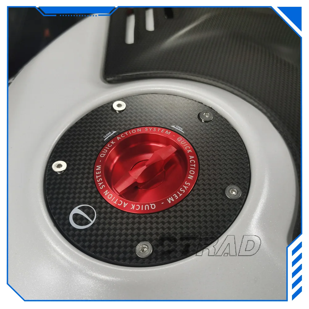 For SUZUKI HAYABUSA GSX1300R 2021-2025 Carbon Fiber Keyless Fuel Tank Cap Gas Oil Airbox Locking Quick Release Petrol Cover