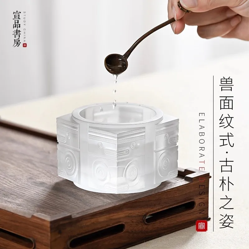 

Шайба для кистей из смолы в китайском стиле, настольный органайзер для каллиграфии, восточный декор стола для рисования тушью Суми-э, подарок