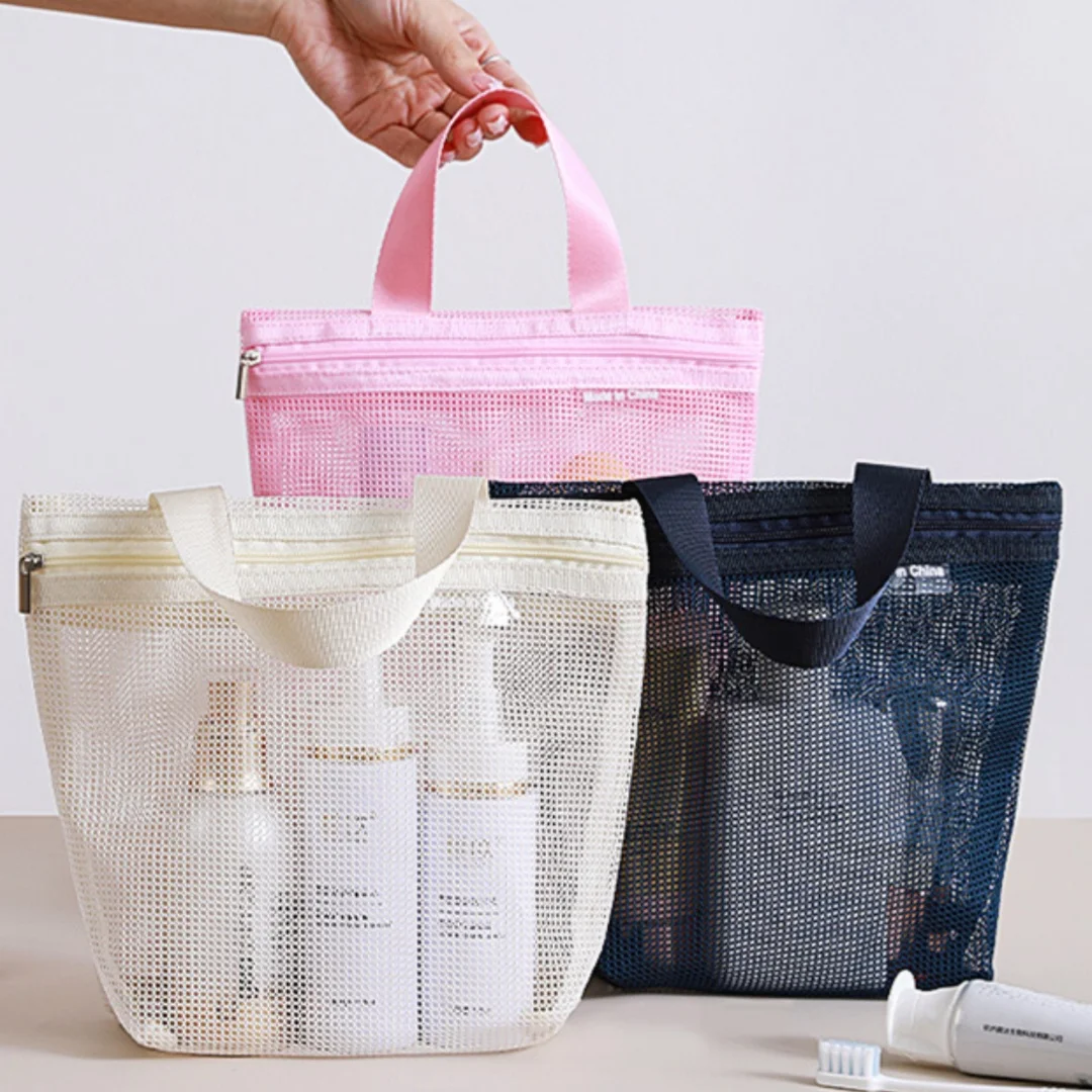 شبكة ماكياج أدوات الزينة تخزين أكياس حقائب اليد المحمولة السفر غسل الجسم دش أدوات المنظم معلقة منظم أدوات التجميل الحقيبة