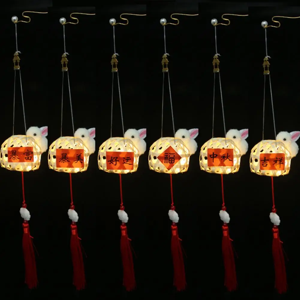 Portable Lantern Led Light Lantern Diy Cartoon Rabbit Lantern Kit for Mid-autumn Spring Festivals Decoration Create Own Unique