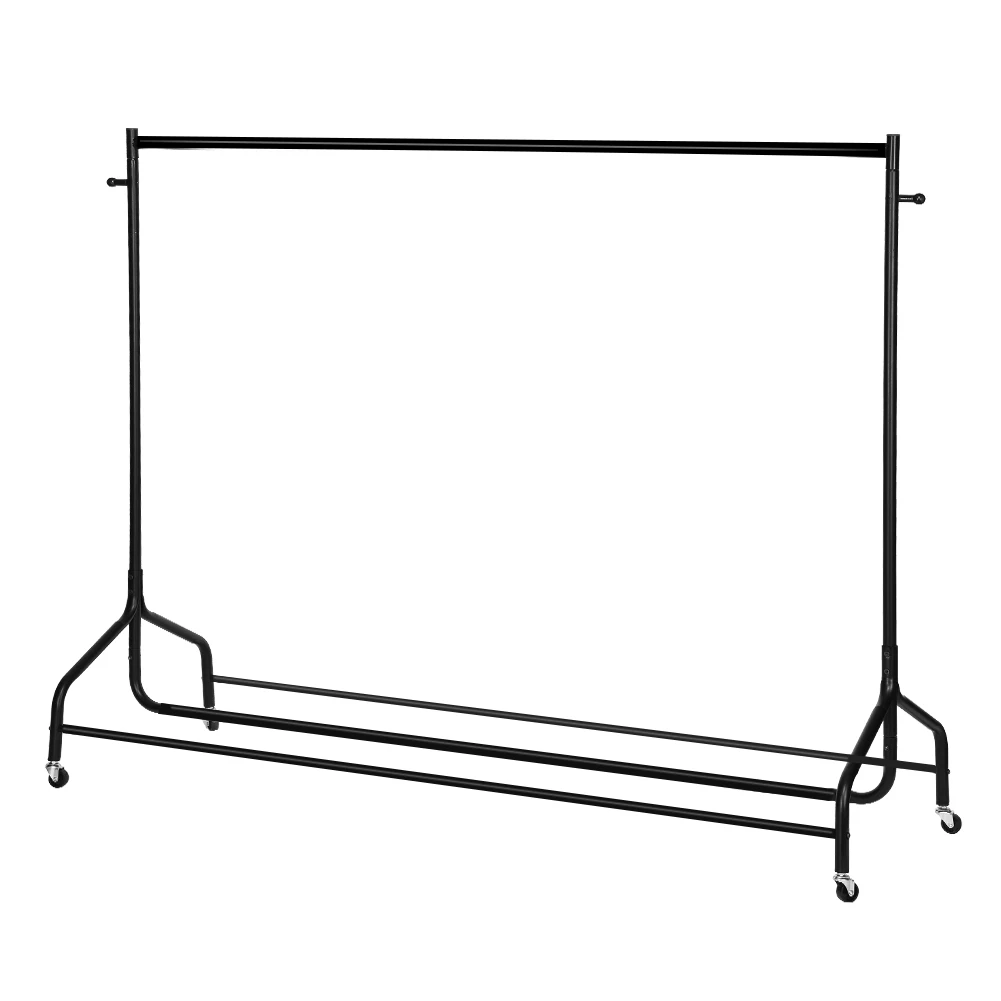 Simple Floor Hanger Two Sections 1.8m 6FT BlackJ Hanger§floor,hanger§Metal,Hanger§Drying,rack§Simple,hanger