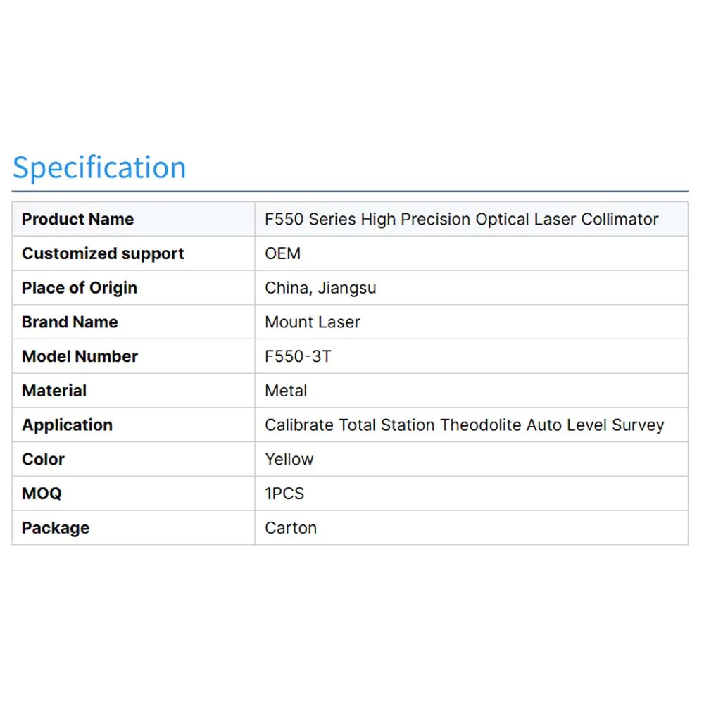 Stół kalibracyjny F550-3T, poziomy kolimator kalibracyjny, stojący na podłodze z rurą zenitową, używany do kalibracji instrumentów.
