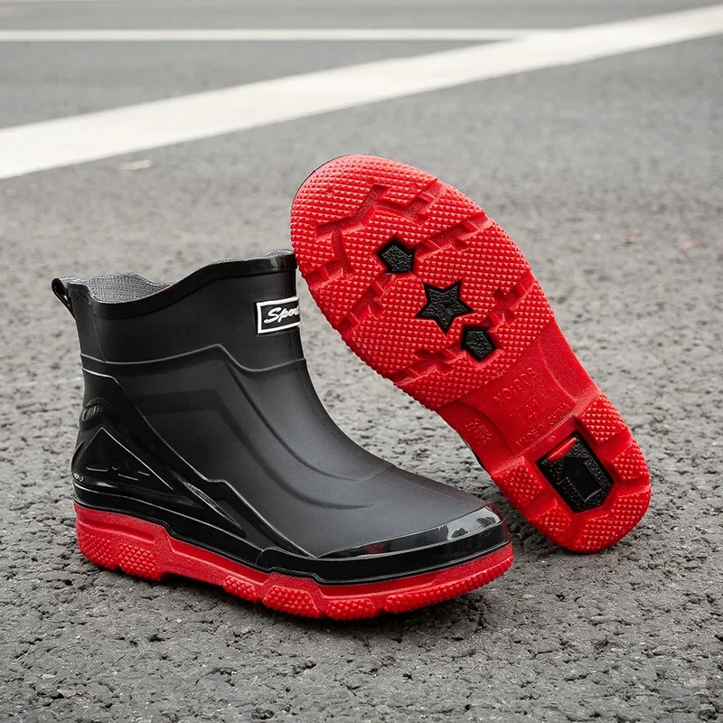 

Men's Outdoor Rain Boots, Waterproof, Non Slip, Kitchen Fishing, Wear-resistant, Thick Soled Rubber Shoes, Rain Shoes