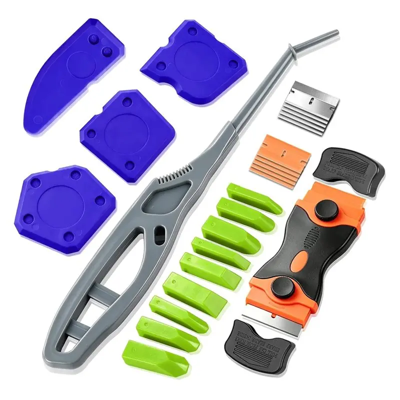 [ABFI!】 Dual-End Caulk Remover Tool- Caulking Tool Kit(16Pcs), Caulk Finishing Tool& Smoothing Tool For Kitchen Home