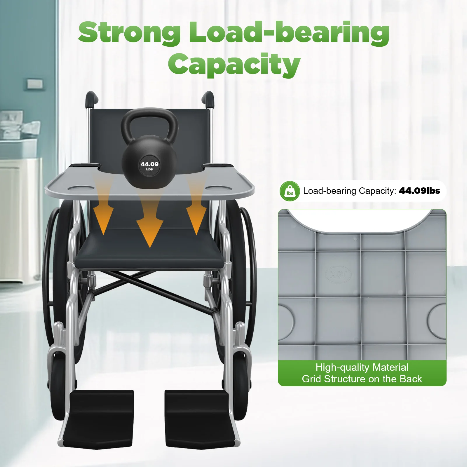 Build to Last, Strong Load-bearing Capacity, Large Size, Wheelchair Partner, Thoughtful Design, Hassle-free Cleaning - Premium A